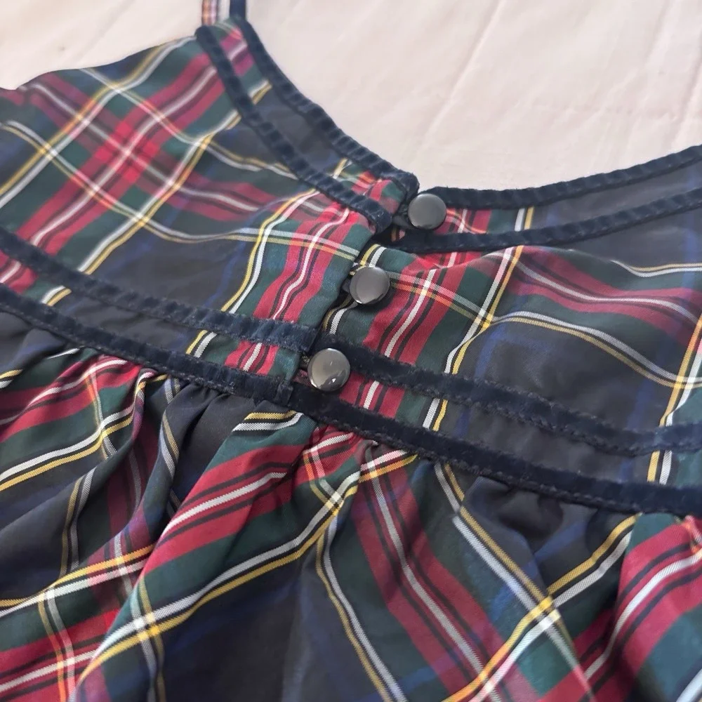Gap Kids Tartan Plaid Girls‎ SMALL 6/7 Top Strap Back To School Preppy Holiday